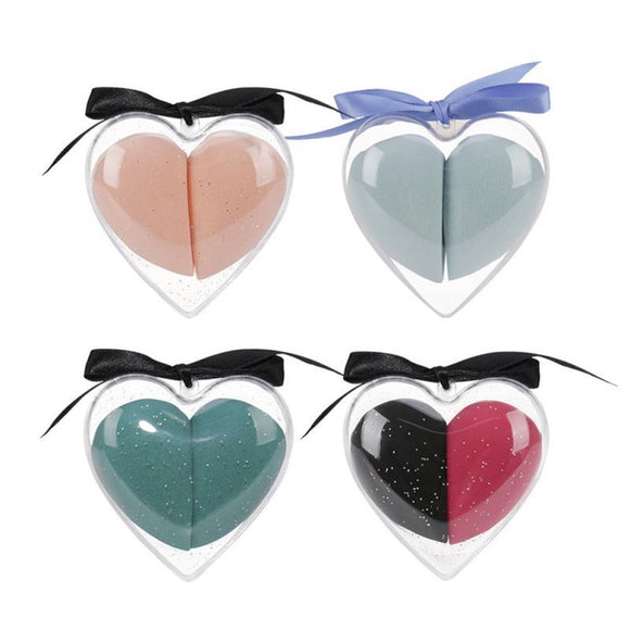 2pcs Heart-shaped Sponge Puff